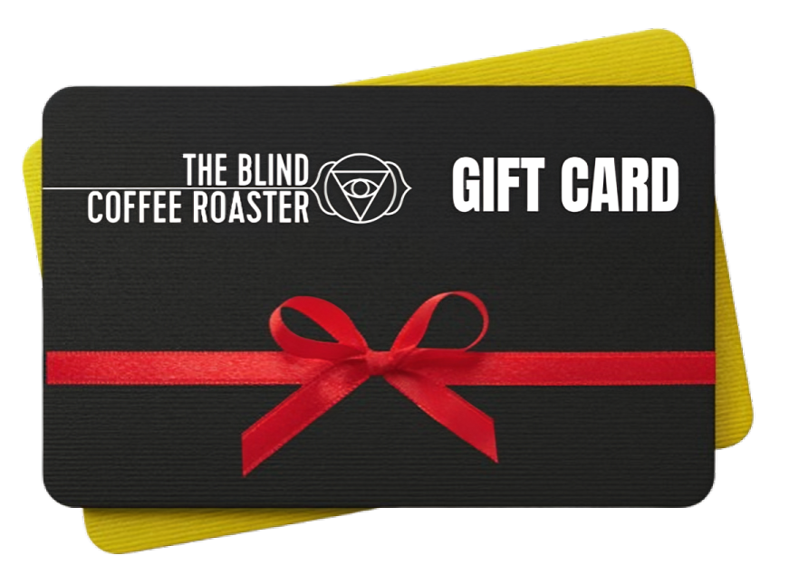 The Blind Coffee Roaster gift card design
