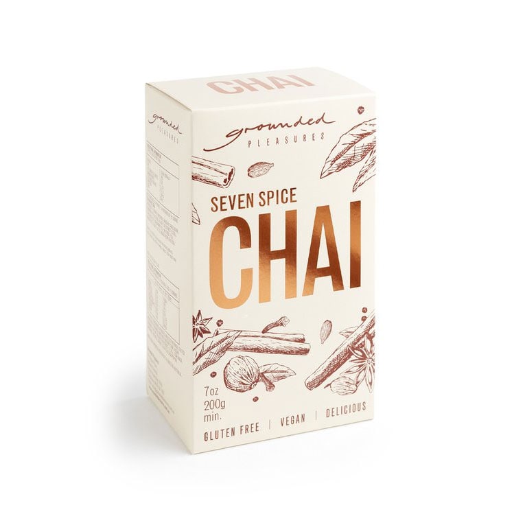 Box of Seven Spice Chai on a white background