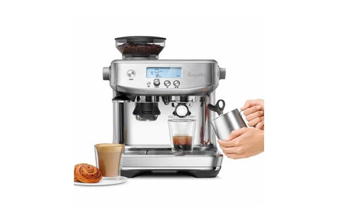 Breville Barista Pro Espresso Coffee Machine in Stainless Steel on a white background